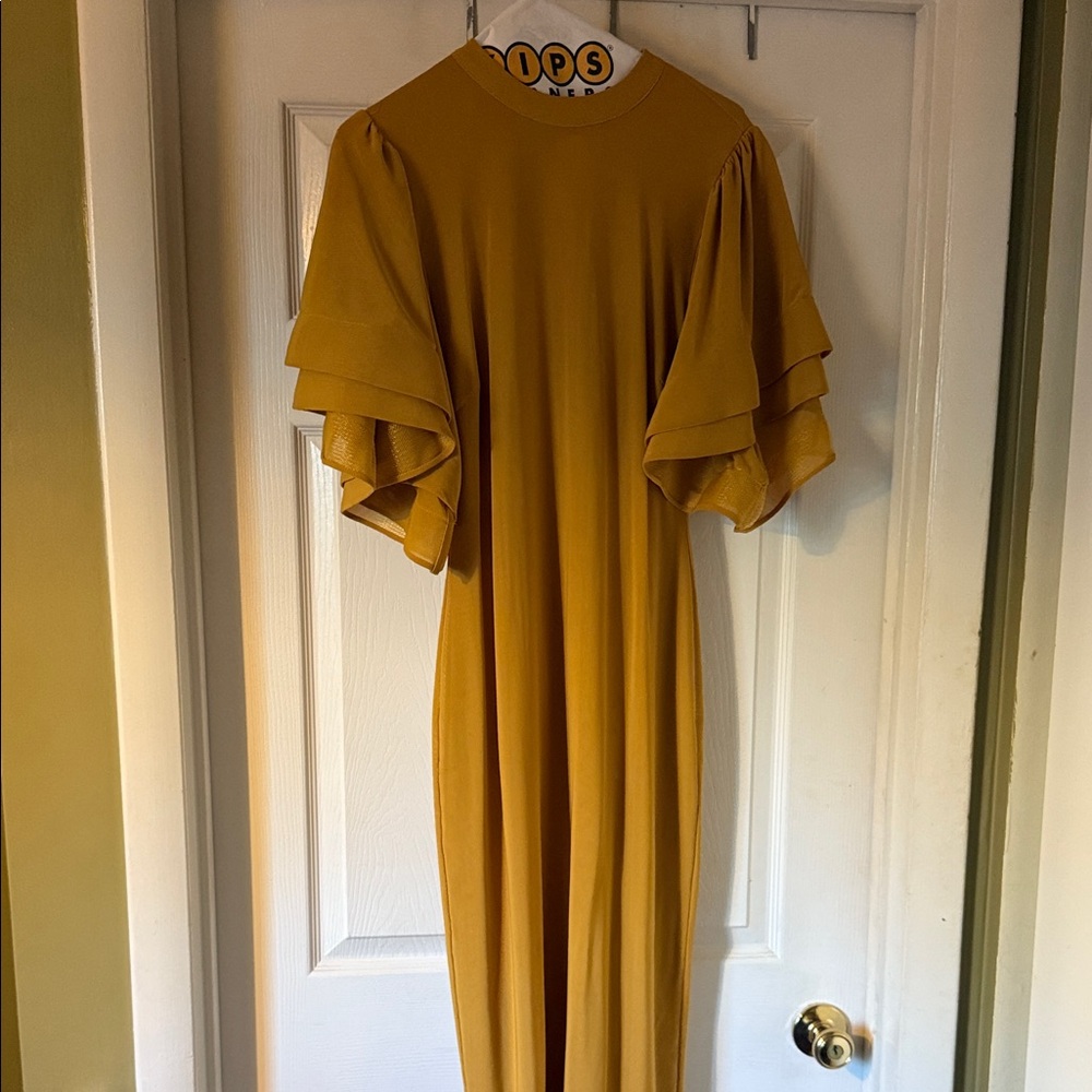 Chic Mustard Long Sleeve Dress